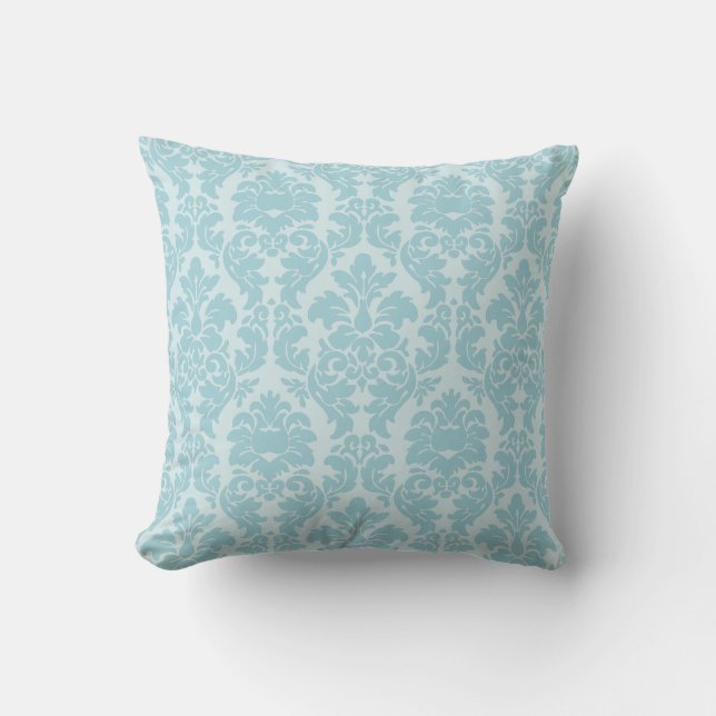 PixDezines versailles Damask/dive Hintergrundfarbe Kissen (Vorderseite)