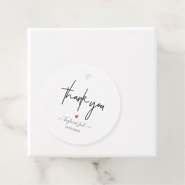 PixDezines Vielen Dank Chic Signature Script Geschenkanhänger (Beispiel)