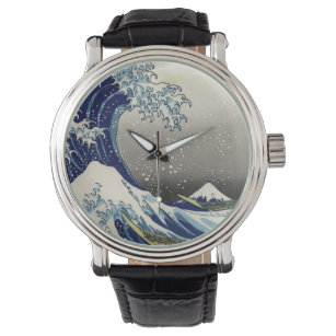 PixDezines Vintag, Große Welle, Hokusai 葛 飾 北 斎 の  Armbanduhr