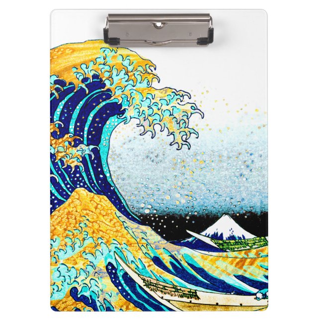 PixDezines Vintag, Große Welle, Hokusai 葛 飾 北 斎 の  Klemmbrett (Vorderseite)