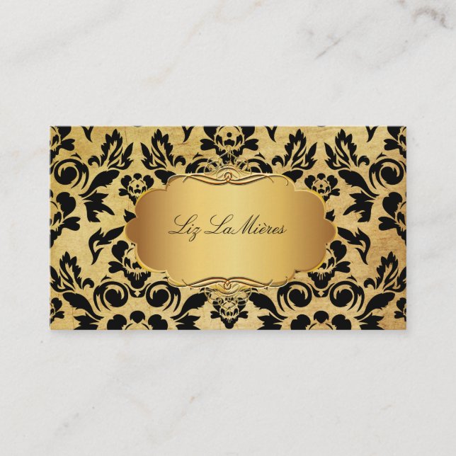 PixDezines VINTAG HAUTE COUTOUR DAMASK Visitenkarte (Vorderseite)