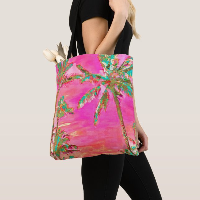PixDezines Vintag Hawaiian Beach/Pink Tasche (Von Nahem)