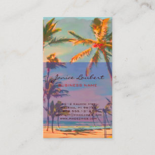 PixDezines Vintag Hawaiian Beach Scene Visitenkarte