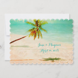 PixDezines Vintag Hawaiian Beach/Türkis Einladung