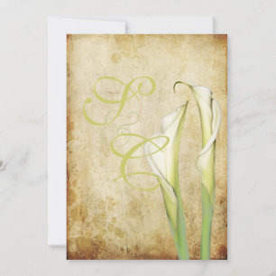 PixDezines Vintag Weiße Calla-Lilien Einladung