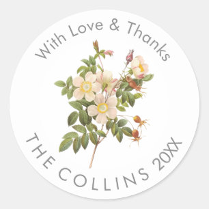 PixDezines Vintage Creme Rose Danke Stickers