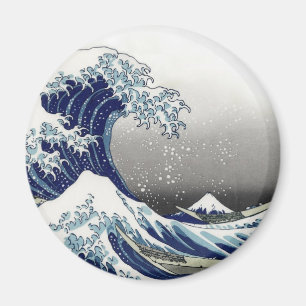 PixDezines Vintage, Große Welle, Hokusai 葛飾北斎の神奈川沖 Magnet