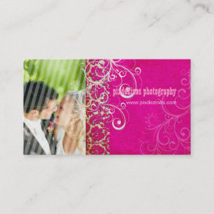 PixDezines Vintage Grunge Damast / Hot Pink Visitenkarte
