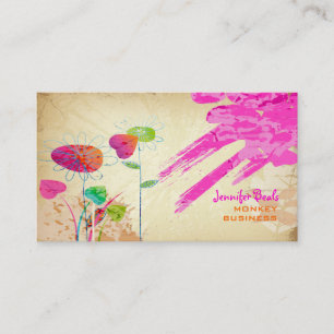 PixDezines Vintage Grunge Floral ♥♥♥♥ Visitenkarte