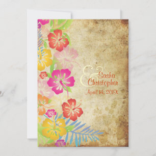 PixDezines VINTAGE HAWAIIAN HIBISKUS/DIY EVENT Einladung