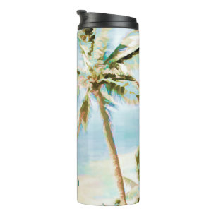 PixDezines Vintage Hawaiian Strand/Blau Thermosbecher