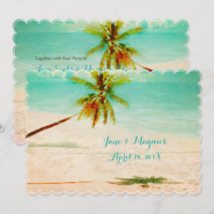 PixDezines Vintage Hawaiian Strand/Türkis Einladung