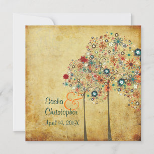 PixDezines Vintage Herbstblüten Einladung