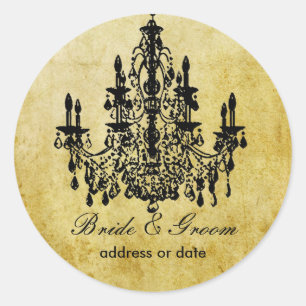 PixDezines vintage Kronleuchter Runder Aufkleber