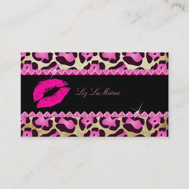 PixDezines Vintage Lippen+sassy Jaguar Visitenkarte (Vorderseite)