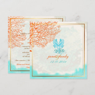 PixDezines vintage maui koralle+seepferdchen, stra Einladung