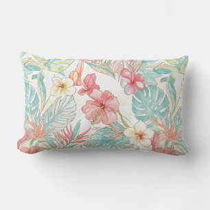PixDezines Vintage Pastell H2 Hawaii Blumenmuster  Lendenkissen
