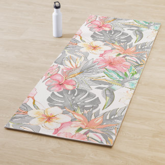 PixDezines Vintage Pastell H2 Hawaii Blumenmuster Yogamatte