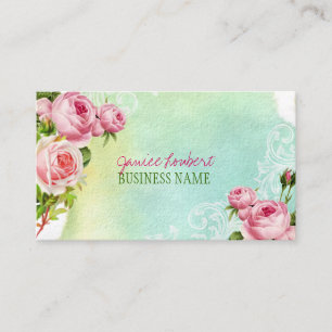 PixDezines Vintage Rose/Aquarell Visitenkarte