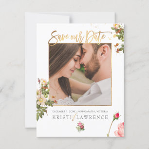 PixDezines Vintage Rose/Foto rettete unser Datum Save The Date
