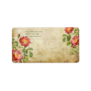 PixDezines Vintage Rose/Imitate Adressaufkleber