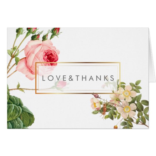 PixDezines Vintage Rosen/Redoute/danken Ihnen Karte