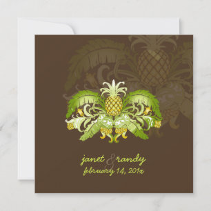 PixDezines Vintage Royal Hawaiian Ananas Einladung