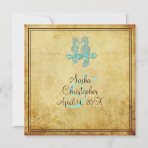 PixDezines Vintage Seepferdchen / Einladungen