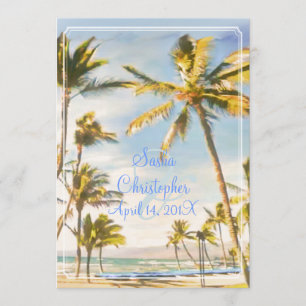 PixDezines vintage Strand, tropisches Paradies Einladung