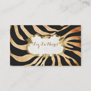 PixDezines vintage Zebra/Faux Pergament Visitenkarte