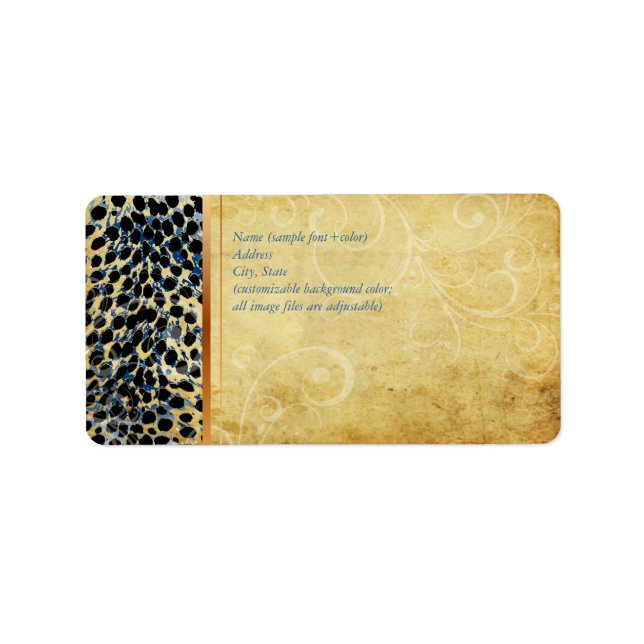 PixDezines Vintager Blaukäse Adressaufkleber (Vorne)