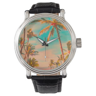 PixDezines Vintager hawaiianischer Strand Armbanduhr