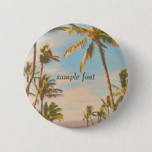PixDezines Vintager hawaiianischer Strand Button