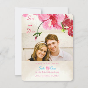 PixDezines Vintager Hibiskus/Foto/rett Save The Date