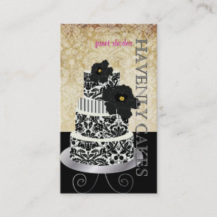 PixDezines Vintager schwarzer Damast Visitenkarte