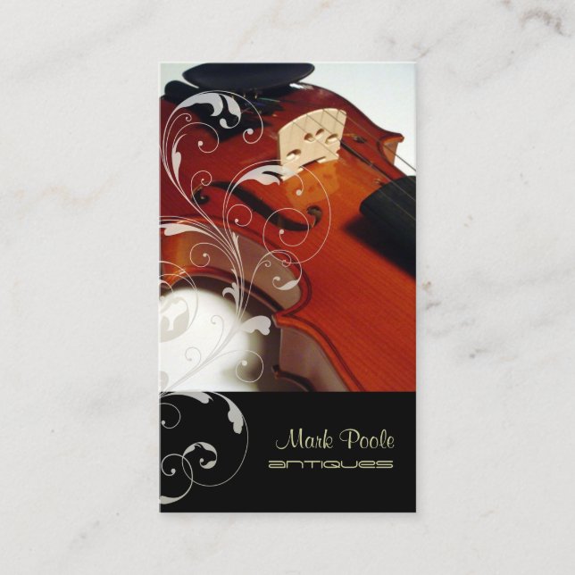 PixDezines Violon+tourbillonne cartes de visite (Devant)