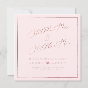 PixDezines Vow Renewal/Imitats Rose Goldkalligraph Einladung