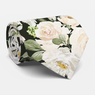PixDezines Wasserfarbe Alabaster Creme Rosen Krawatte