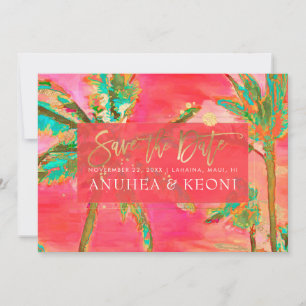 PixDezines Wasserfarbe Vintage Hawaii/Einladung zu Save The Date