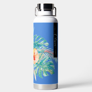 PixDezines Wasserfarben-Tropisches-Paradies-Blumen Trinkflasche