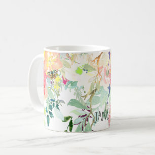 PixDezines Wasserfarbenfeder, Pfirsich+Mint Kaffeetasse