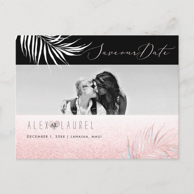 PixDezines Wasserfarbenpinsel, Save the Date Postkarte (Vorderseite)