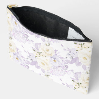 PixDezines Wasserfarbenrosen Hazy Lila Creme Zubehörtasche