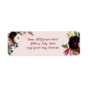PixDezines Watercolor Blumen Burgunderrot Rosenrot