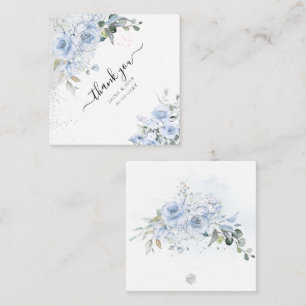 PixDezines Watercolor Dusty Blue Rose Vielen Dank Mitteilungskarte