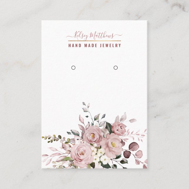 PixDezines Watercolor Dusty Rose Visitenkarte (Vorderseite)