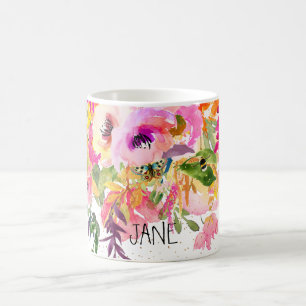 PixDezines Watercolor Frühling + Faux-Gold-Streuse Kaffeetasse