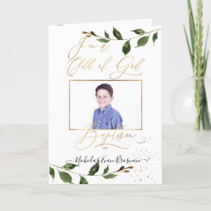PixDezines Watercolor Greenery LDS Taufprogramm Feiertagskarte