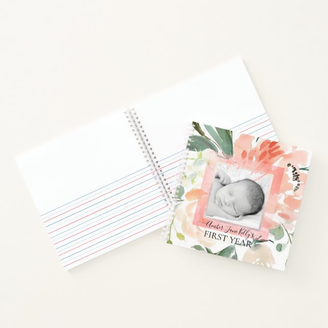 PIXDEZINES WATERCOLOR MIDSUMMER BABYY 1. JAHR NOTIZBUCH (Innenseite)