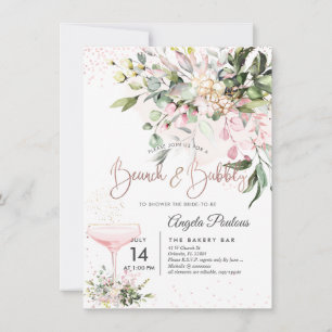 PixDezines Watercolor Pink Gum Brunch Bubbly Einladung